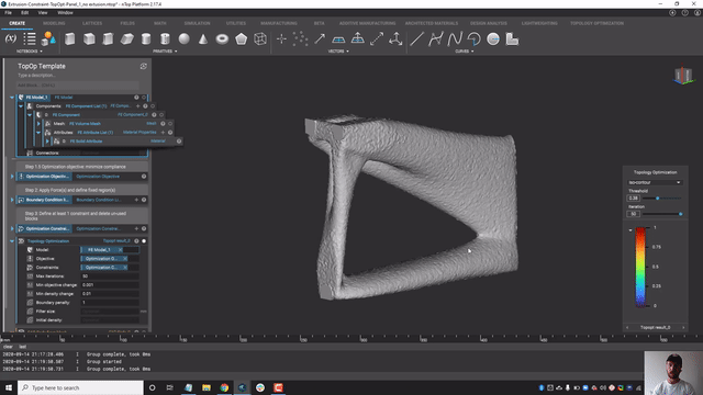 video: Topology optimization with extrusion manufacturing constraints