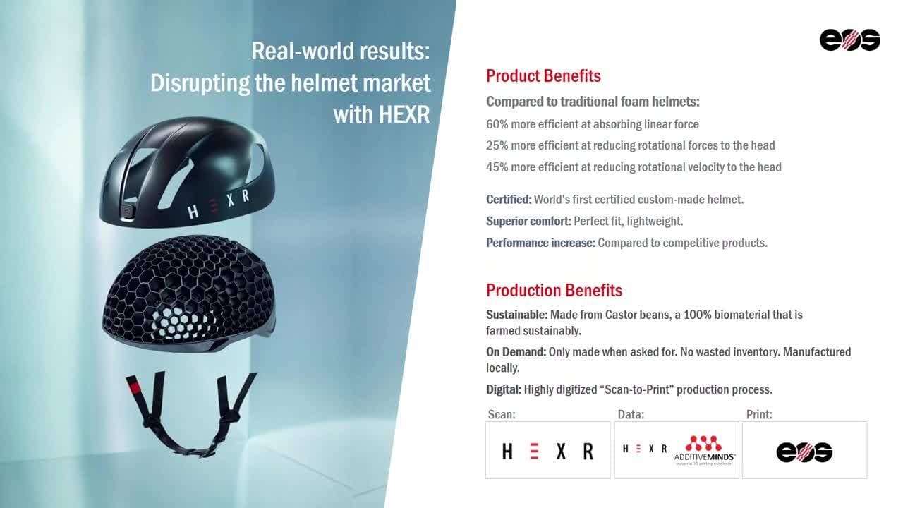video: NFL helmet challenge DfAM eSeries: EOS digital foam
