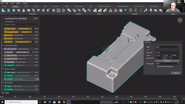 video: Generate cooling channels with fins for 3D printed injection molds